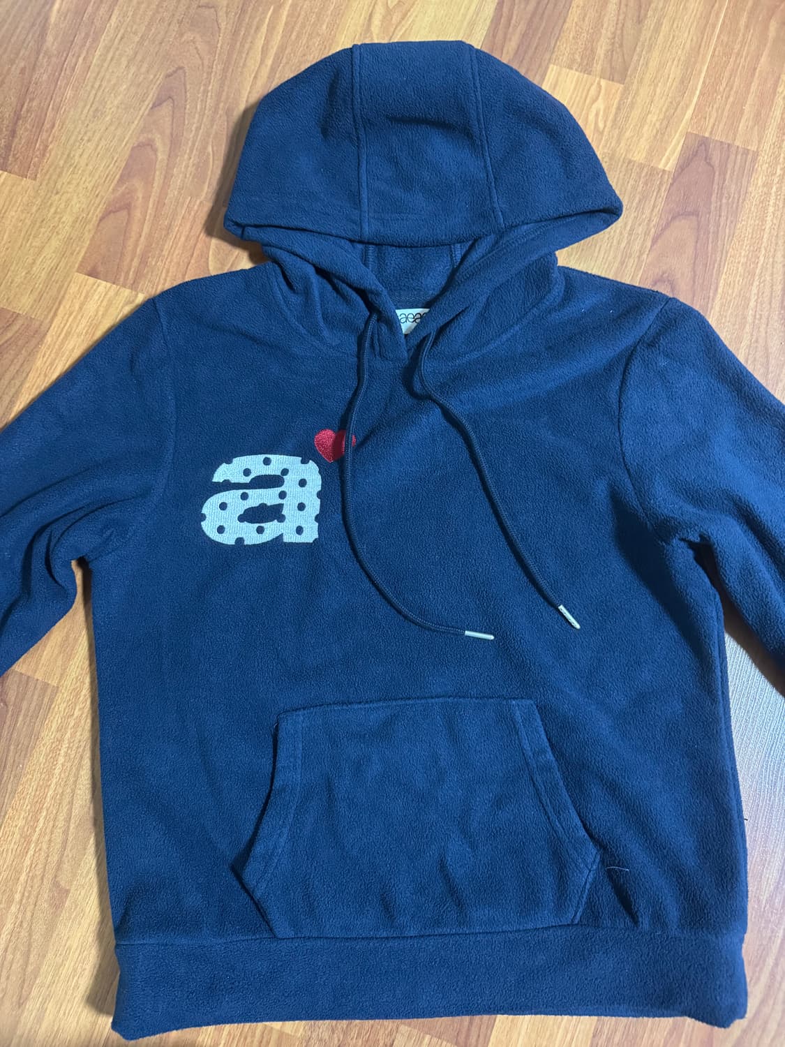DOT SMALL LETTER FLEECE HOODIE [NAVY] 상품이미지1