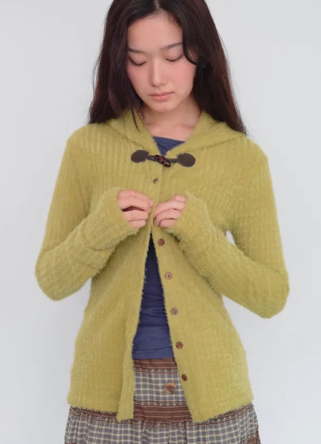 무음 토글 후드 가디건 상품이미지2