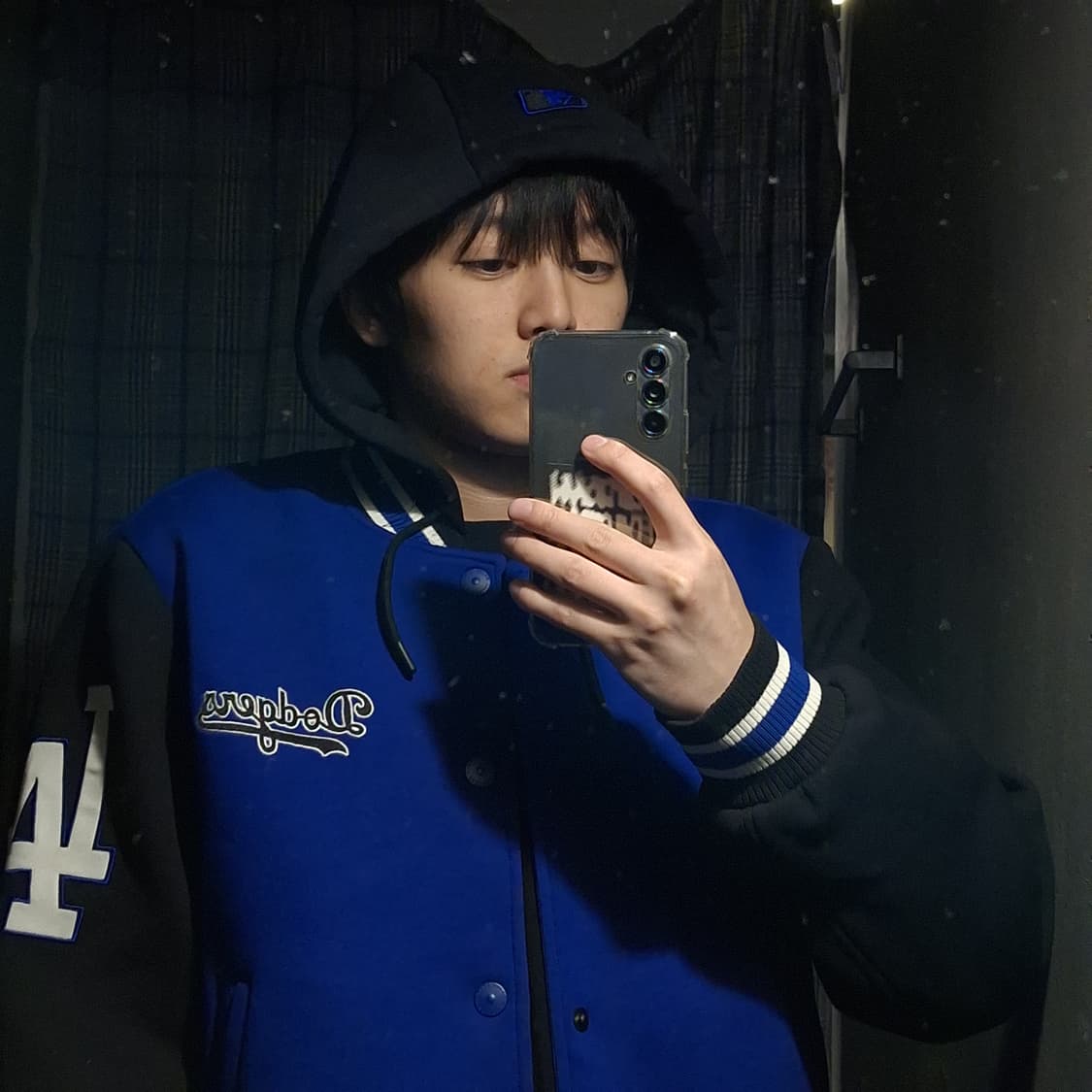 MLB 엠엘비 블루 블랙 LA 다저스 바시티자켓 스타디움점퍼 야구점퍼 L 상품이미지1