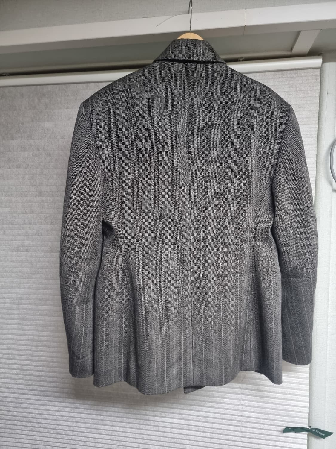 렉토 더블 브레스트 피크드 블레이저 차콜그레이 헤링본 L 상품이미지3