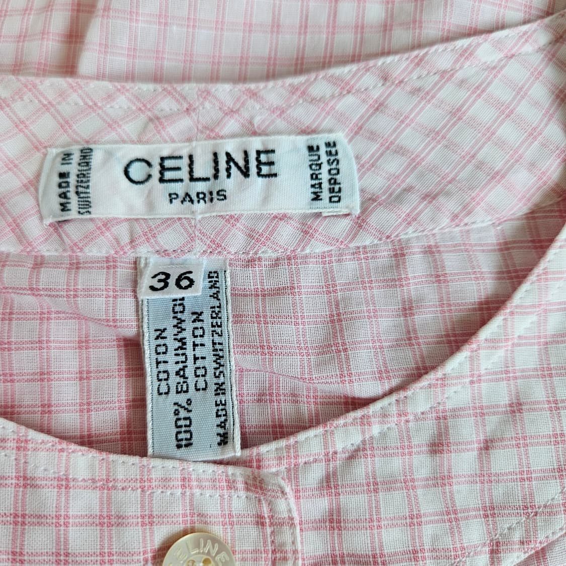 CELINE(셀린느) 딸기우유 체크 코튼 블라우스 상품이미지6