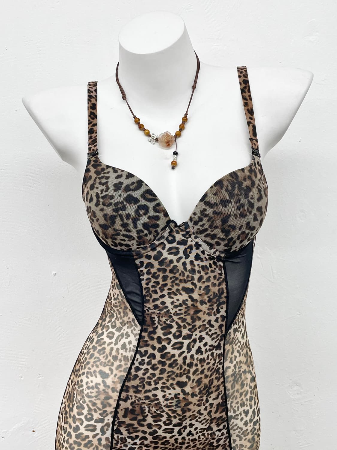 갸루 호피 코르셋 원피스 상품이미지2