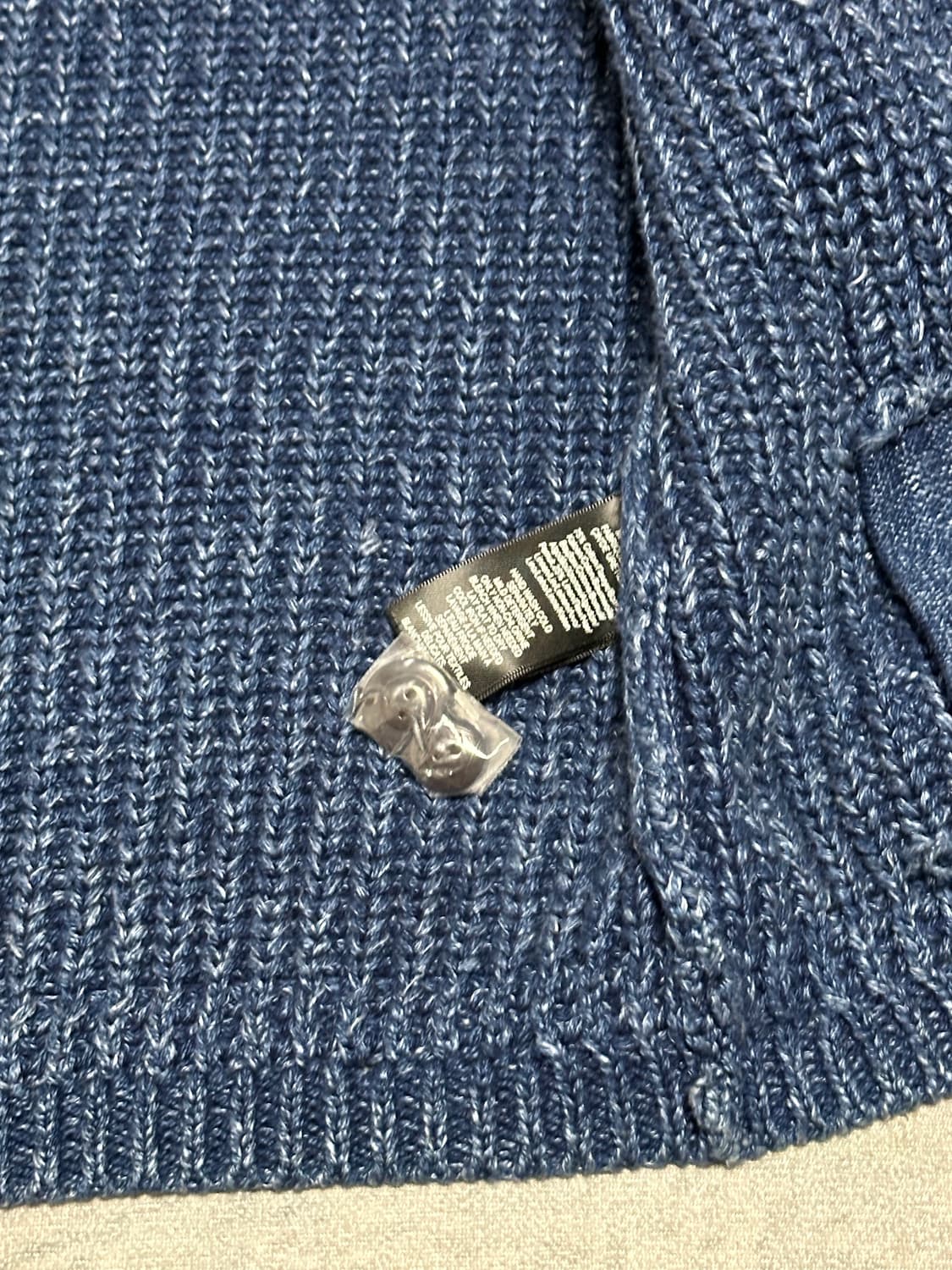 [L] RRL (더블알엘) 면, 린넨 숄카라 가디건 인디고 상품이미지4