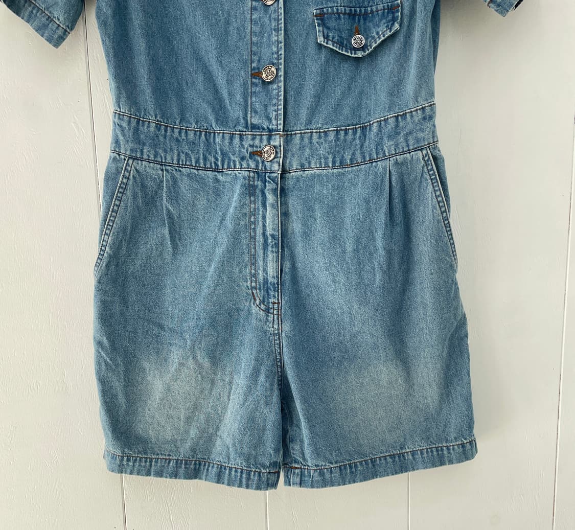 럭키마르쉐 데님 반팔 점프수트 상품이미지4