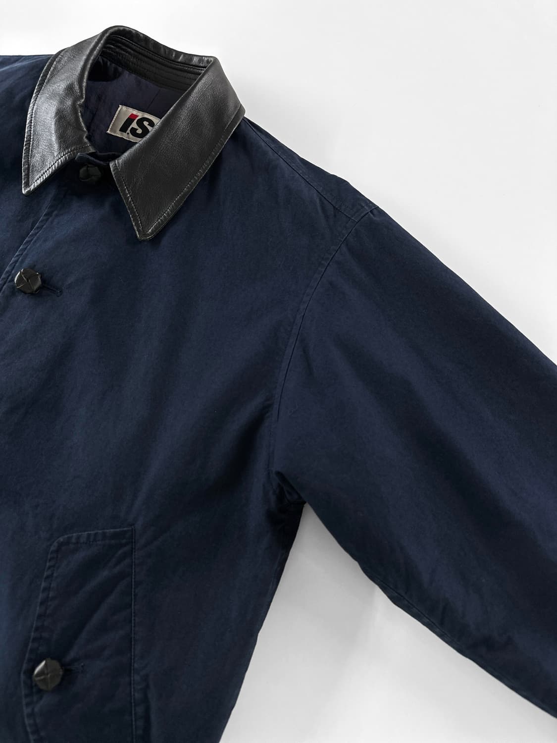 (Rare)80s 이세이 미야케 스포츠 레더 디테일 코트 상품이미지5