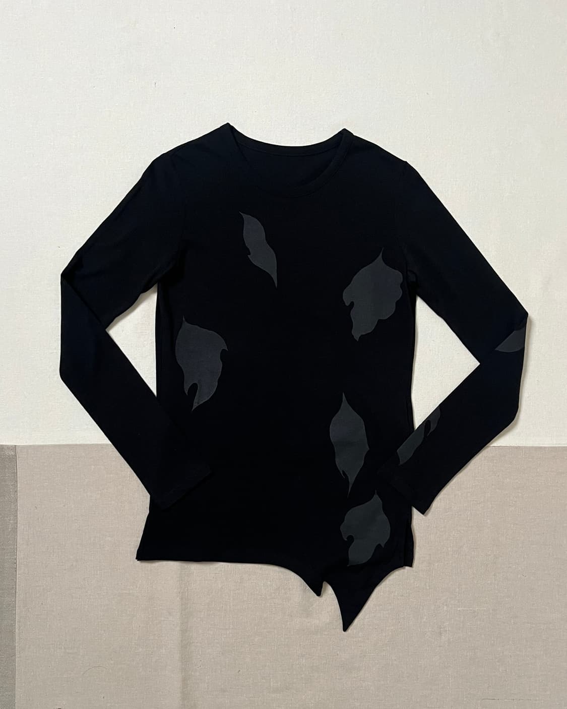 요지야마모토 나뭇잎 모티브 롱슬리브 티 Yohji Yamamoto 상품이미지4