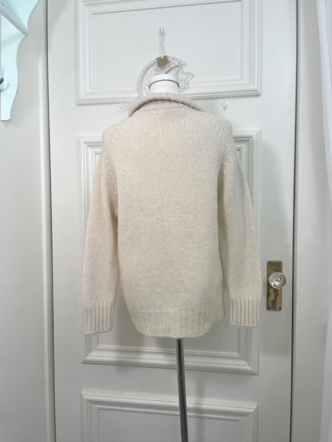 ivory basic wool collar zip pocket cardi 상품이미지3