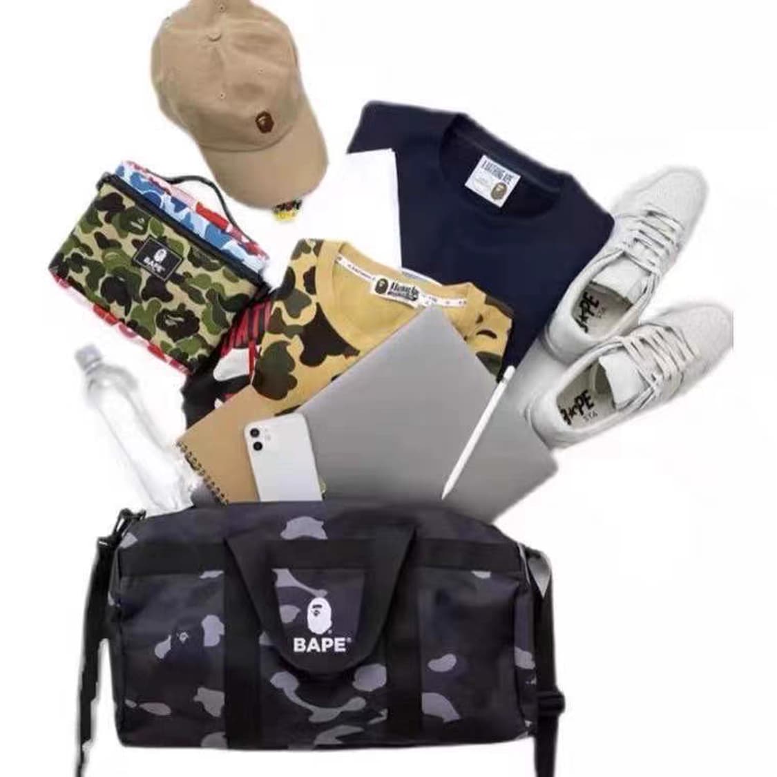 베이프 블랙 카모 보스턴백 더플백 더블백 짐가방 헬스가방 상품이미지5