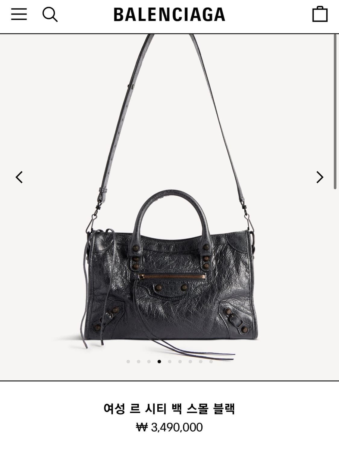 [새상품급 정품] 발렌시아가 르 시티 모터백 스몰 블랙 상품이미지8