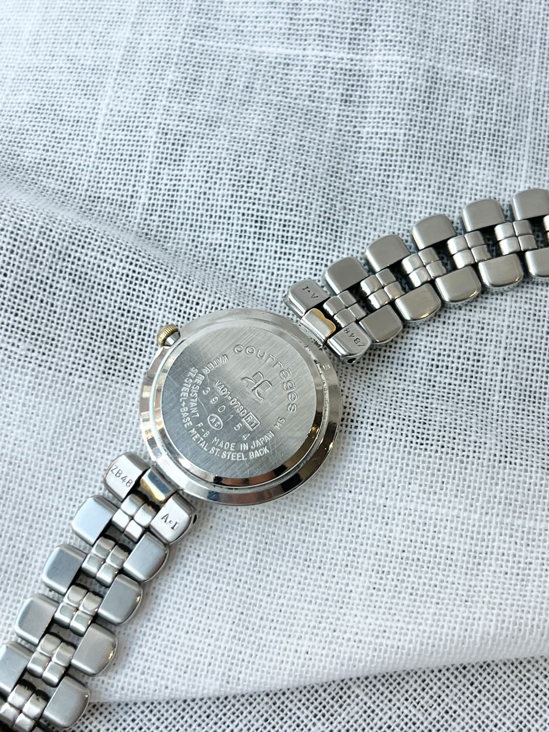 90s Courreges 꾸레쥬 로고아워 콤비 손목시계 상품이미지7