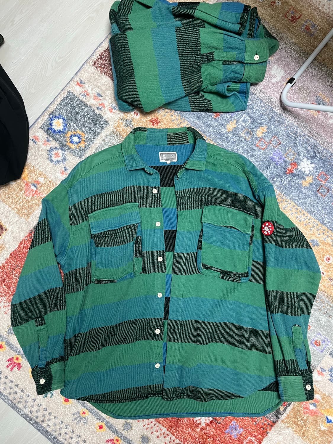 카브엠트 플란넬 체크 빅 셔츠 남방 M 상품이미지2