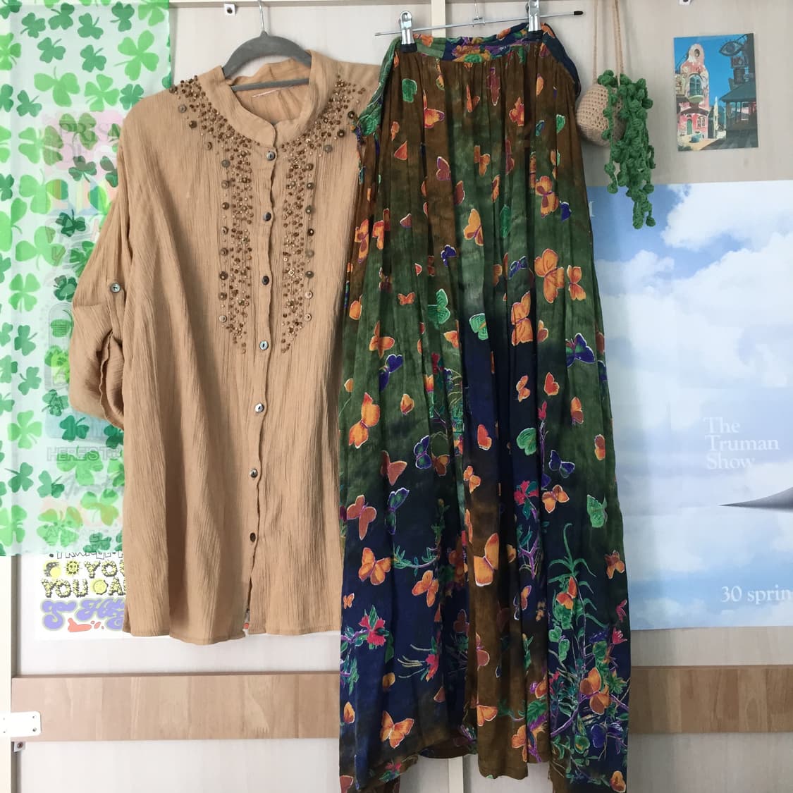 하구미 코디 세트 롱스커트 셔츠 상품이미지3