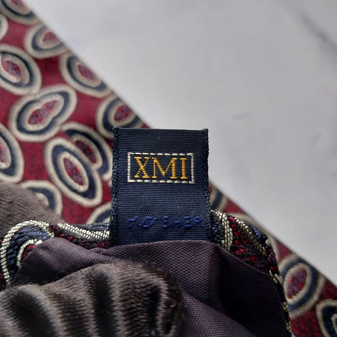 마크 크로스 실크 와인 지오메트릭 넥타이 9.2cm A+등급 K1511
 상품이미지10