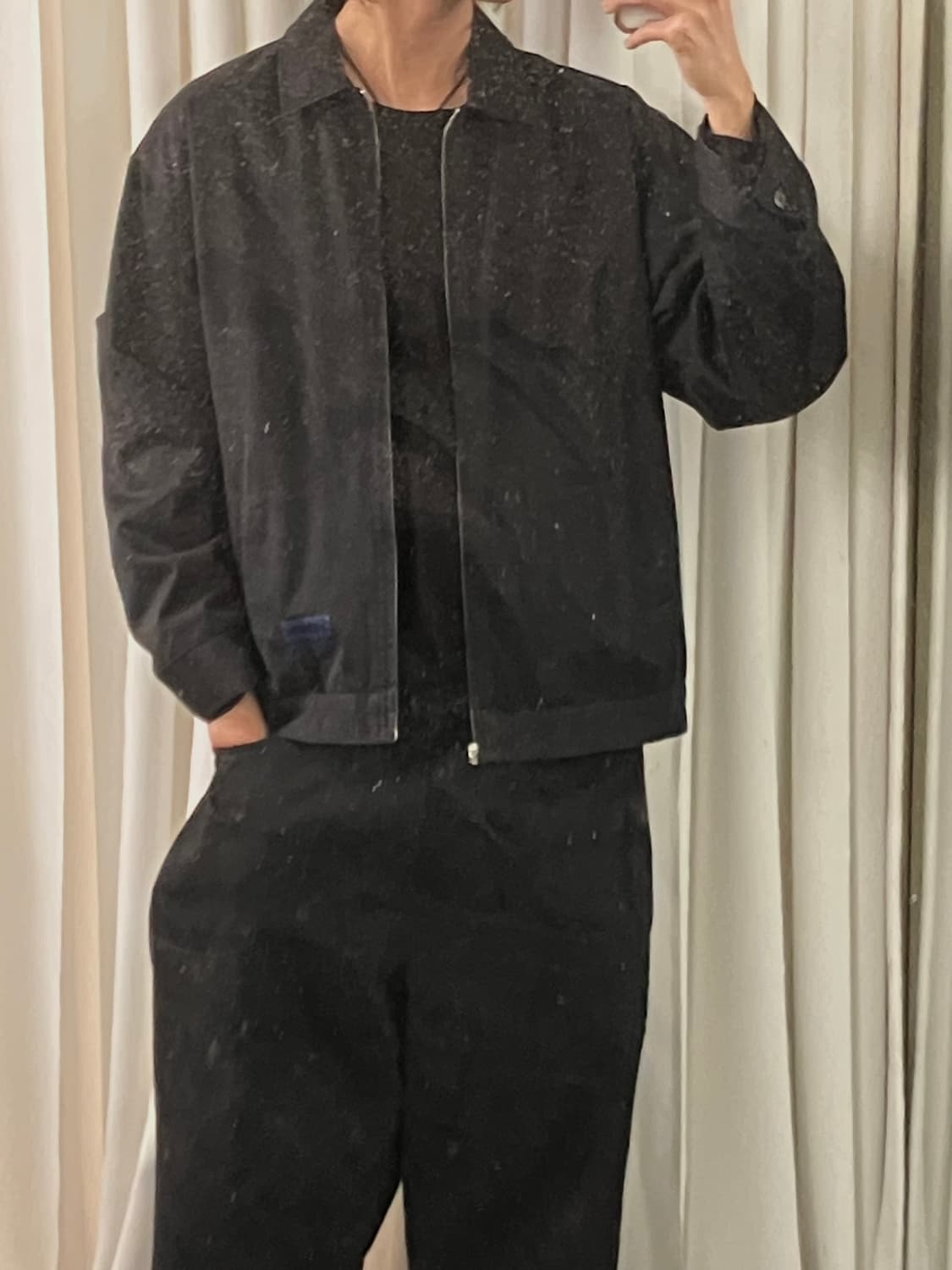 슈프림 X 준야 와타나베 꼼데가르송 블랙 프린티드 워크 자켓 L 상품이미지7