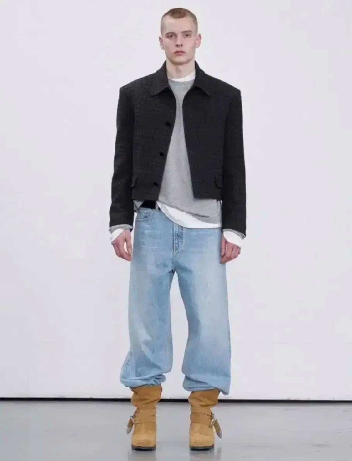 렉토 24ss 이카로 트위드 자켓 black s size 상품이미지1