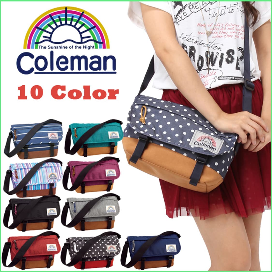 JPN 일본 콜맨 데님 도트 크로스백/땡땡이 모리걸 00's 상품이미지8