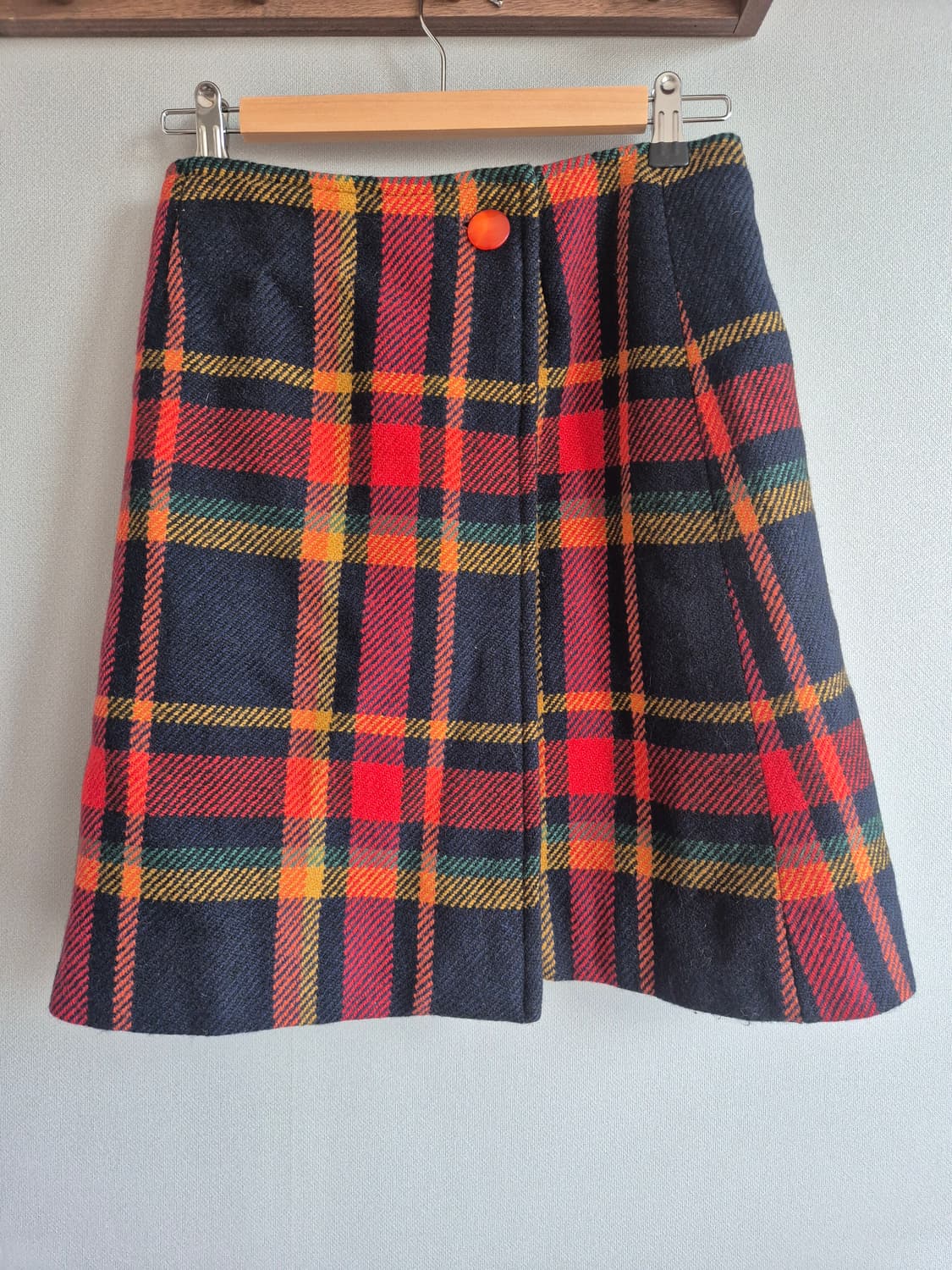 체크 울 랩스커트 상품이미지2