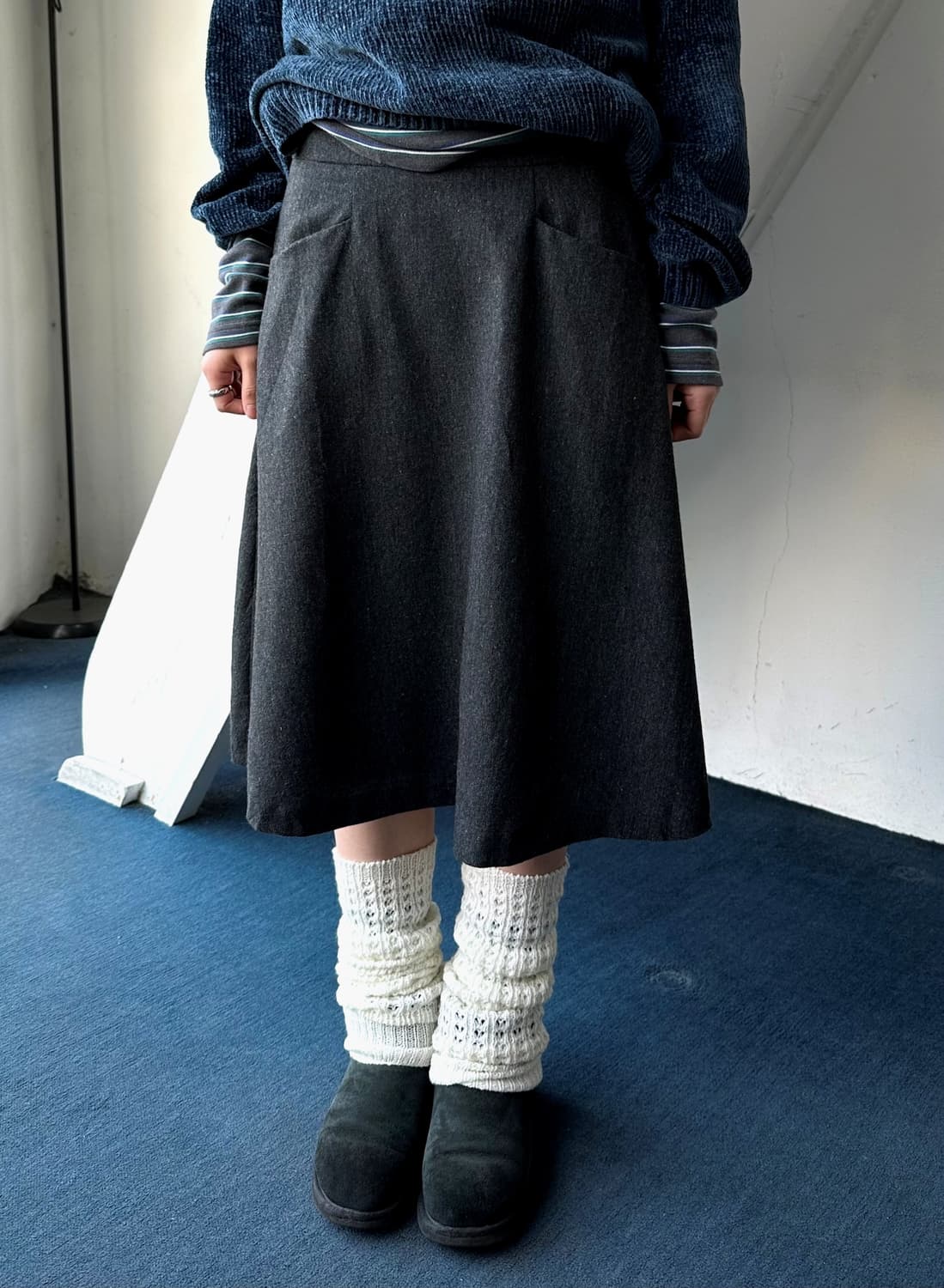 tweed fabric loose silhouette skirt 상품이미지9