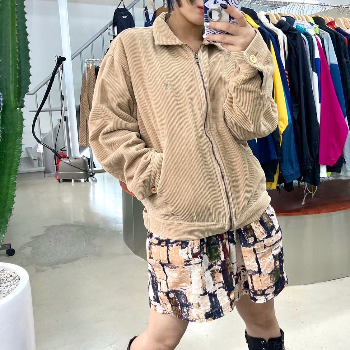 폴로 기본 포니 베이지 코듀로이 스윙탑 자켓 상품이미지1