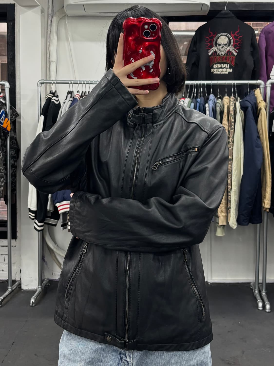 Renoma 넥버클 가죽 자켓 상품이미지4