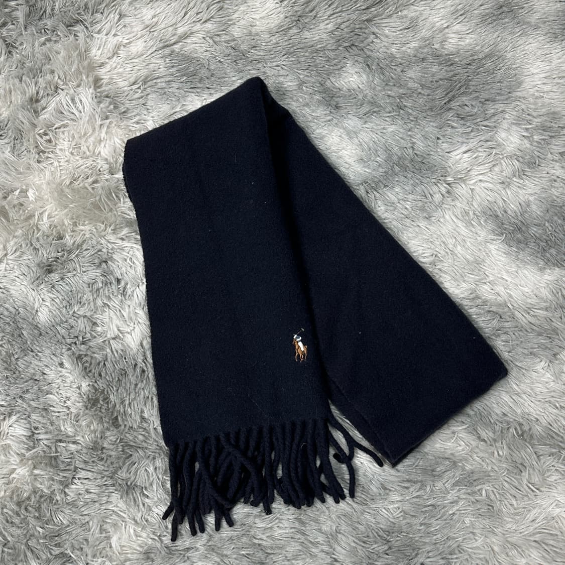 폴로 랄프로렌 네이비 울 머플러  상품이미지2