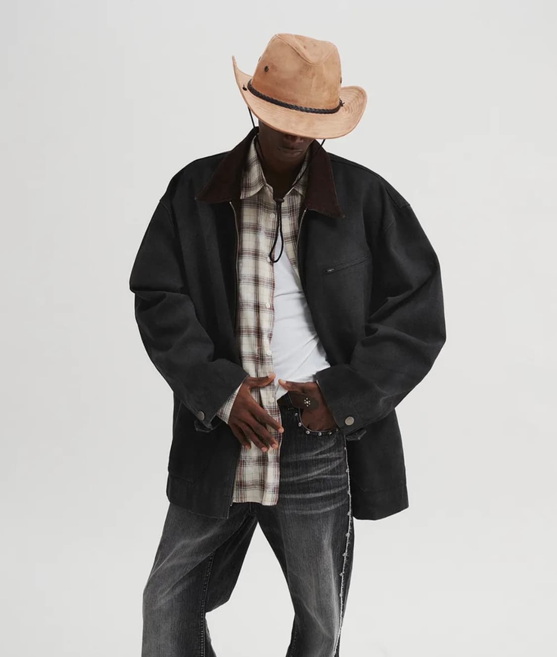 (XL) DNSR 빈티지 워크 자켓 블랙 상품이미지1