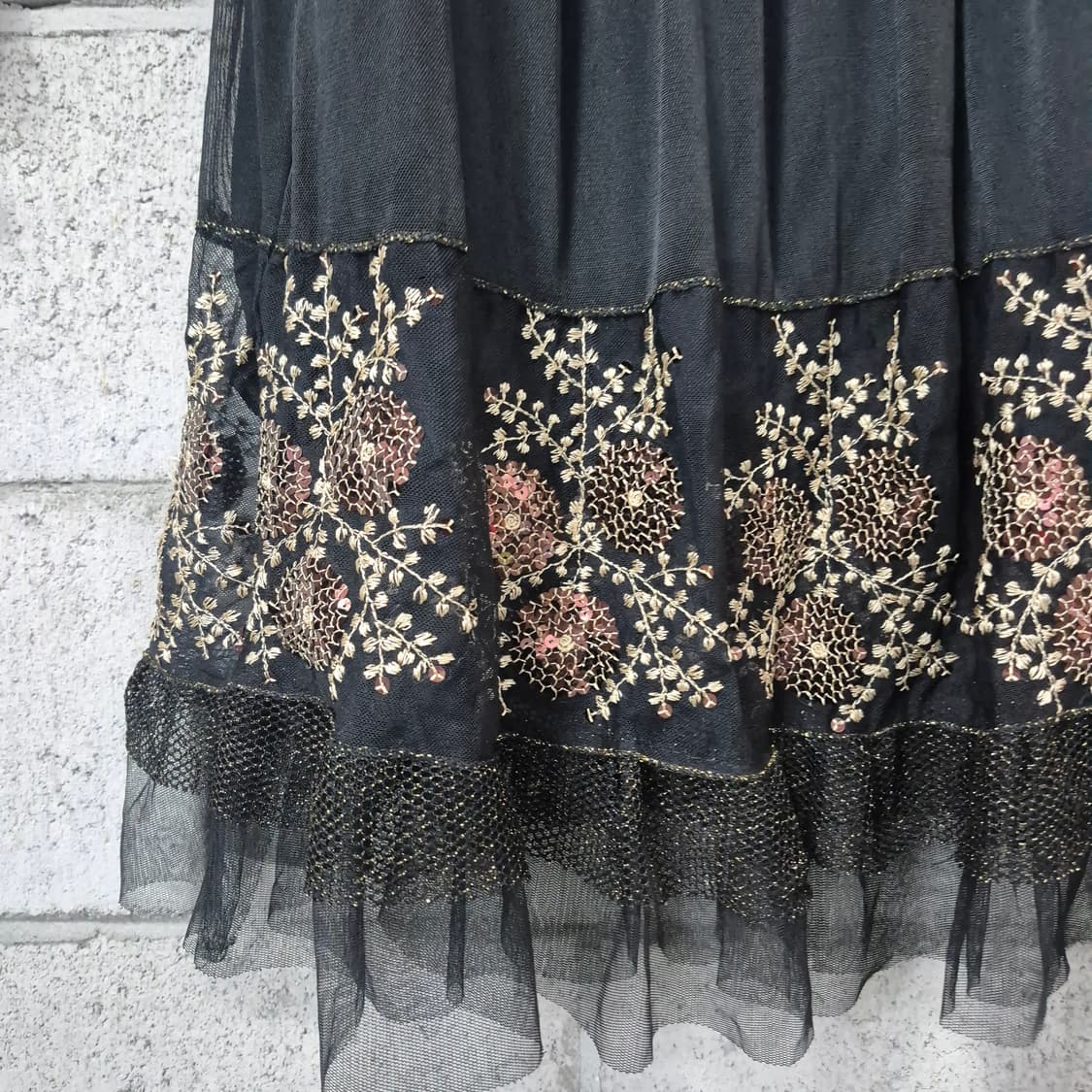 스팽글 자수 샤스커트 상품이미지2