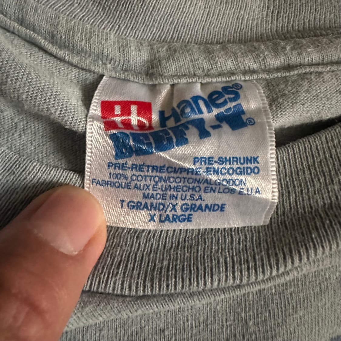 90s 빈티지 미제 헤인즈 반팔 티셔츠 XL 수소봉제 싱글스티치 상품이미지5