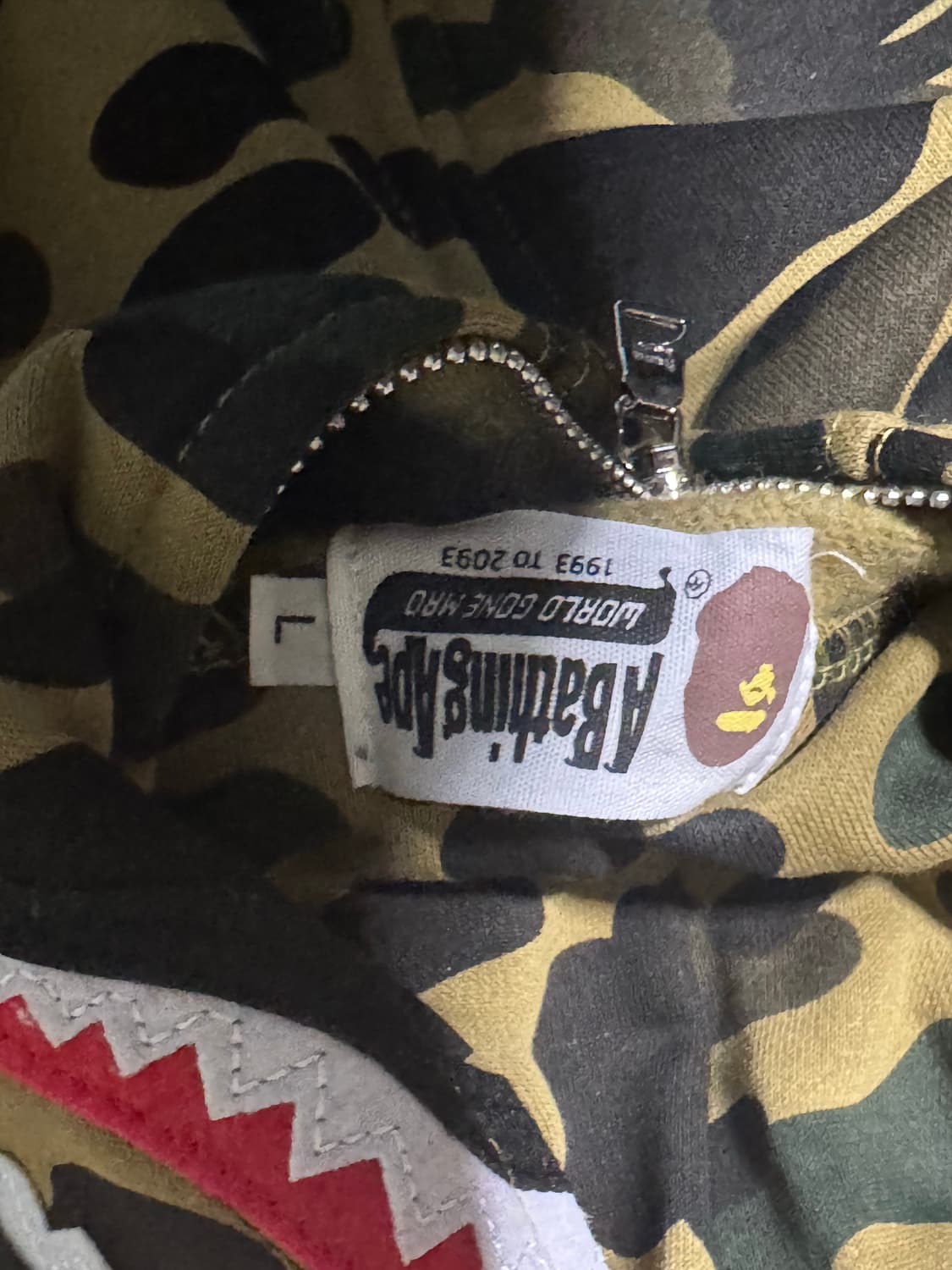 베이프 후드집업 L 상품이미지2