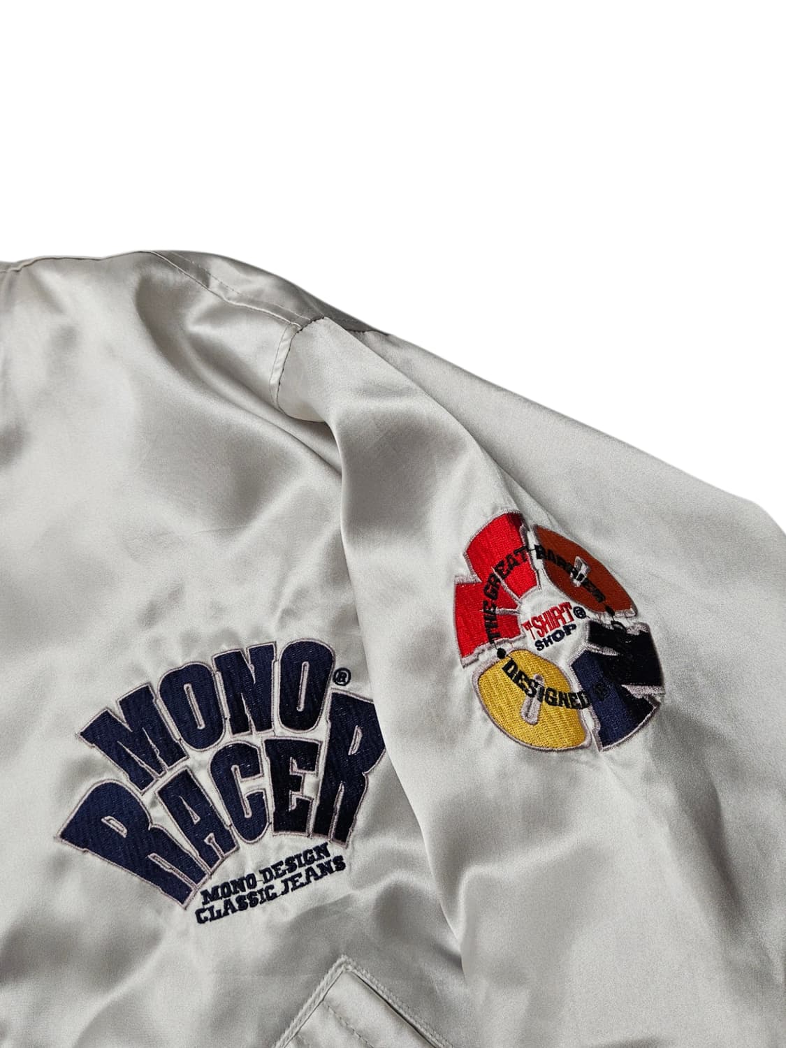 1990s 모노레이싱 빈티지 사틴 바시티 자켓 XL 상품이미지4