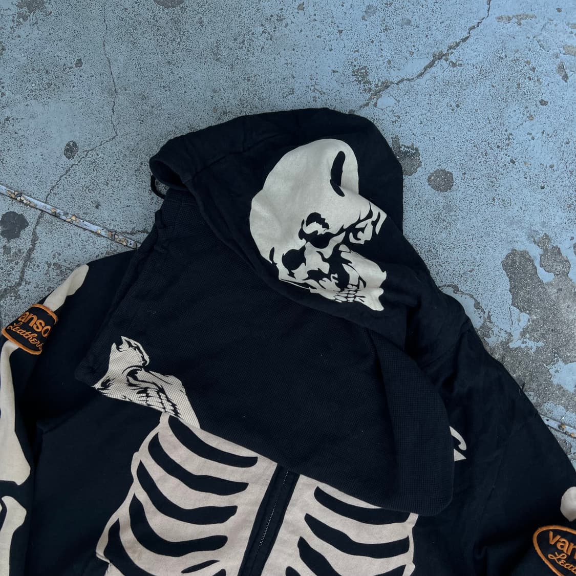 밴슨 스켈레톤 본 풀프린팅 마스크 후드 상품이미지2