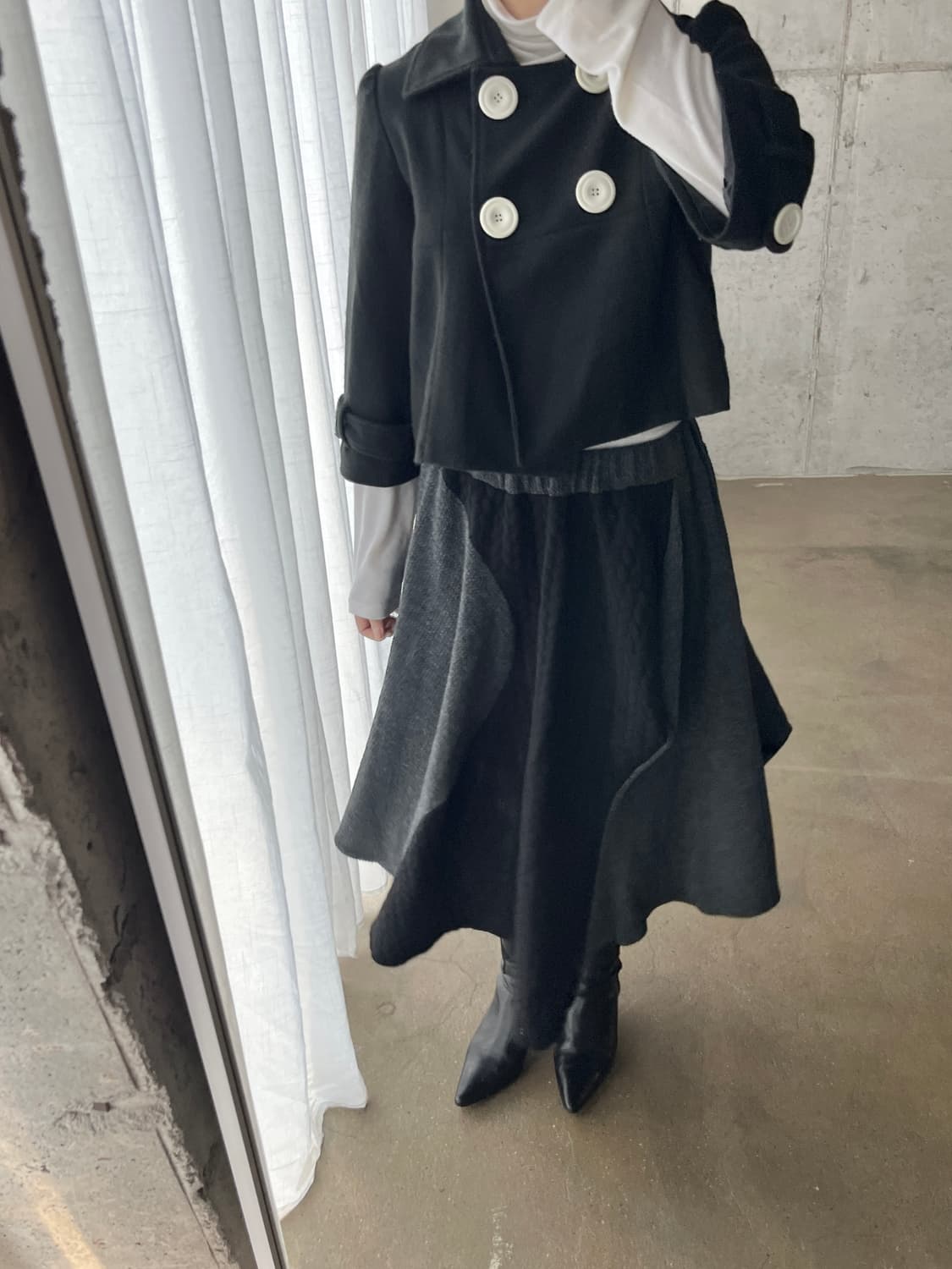 빅 도트 언발란스 스커트  상품이미지6