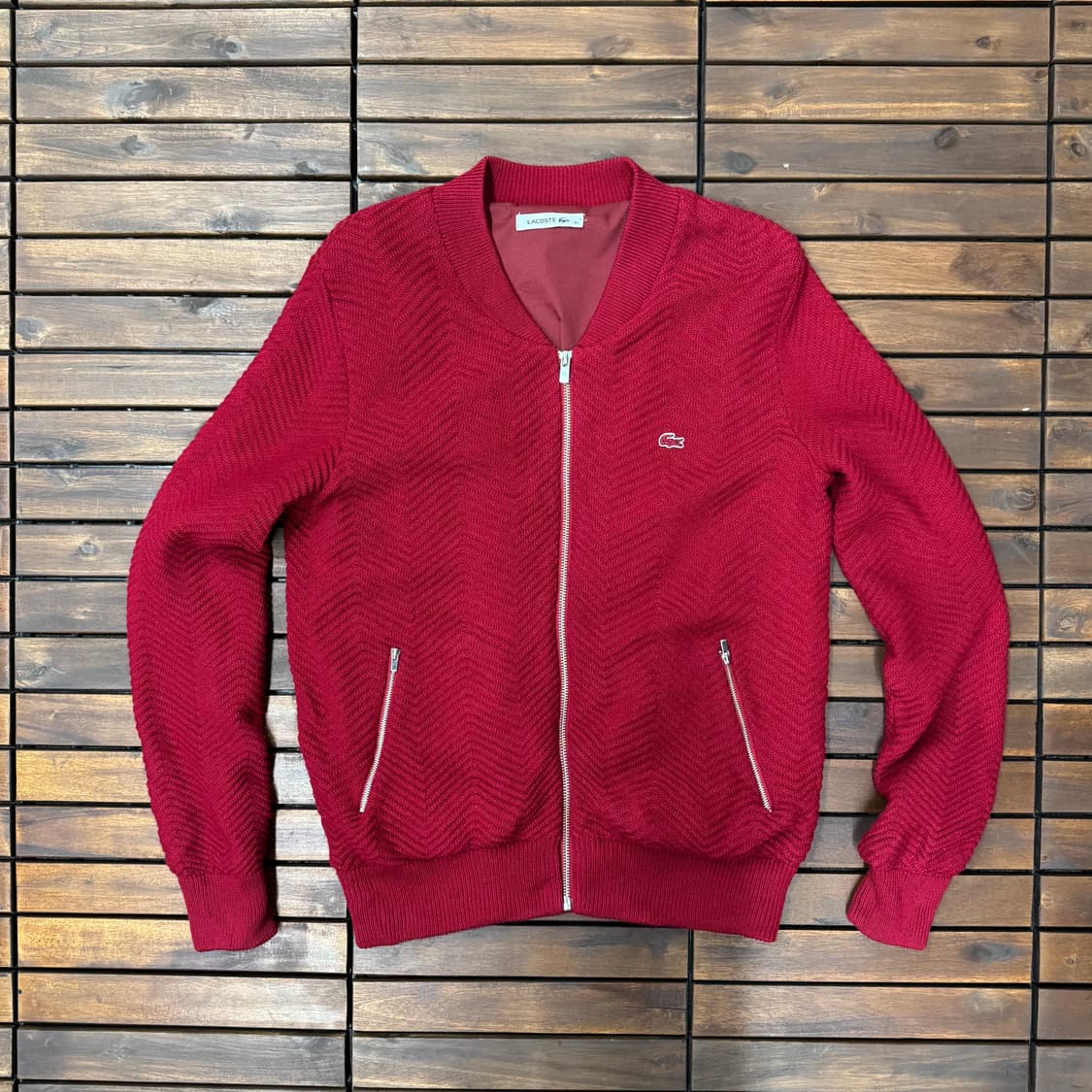 라코스테 블루종 타입 니트 집업 (S)   상품이미지1