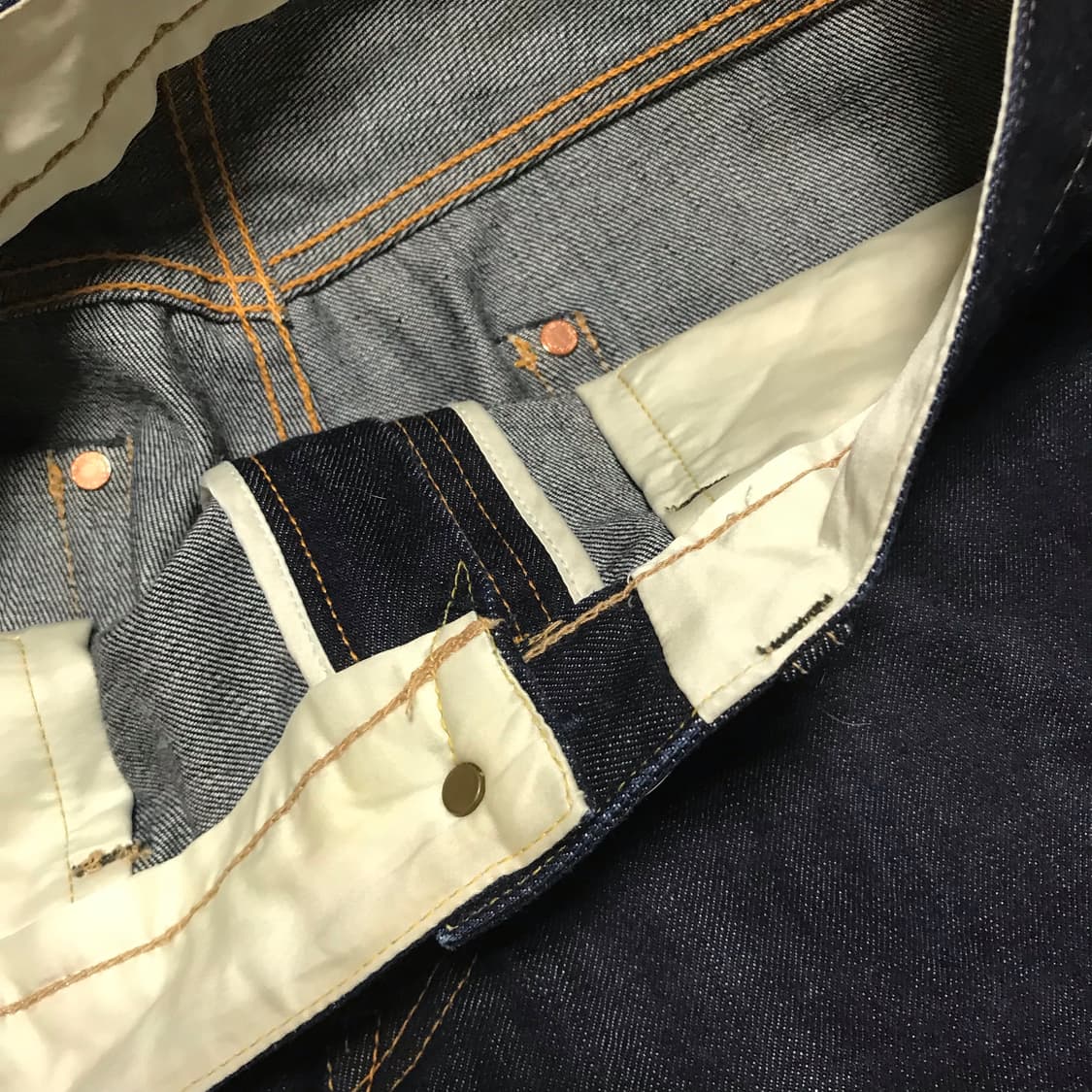 재팬 프랭클린 테일러드 생지 논워시 셀비지 데님 레귤러핏 극미중고 상품이미지3