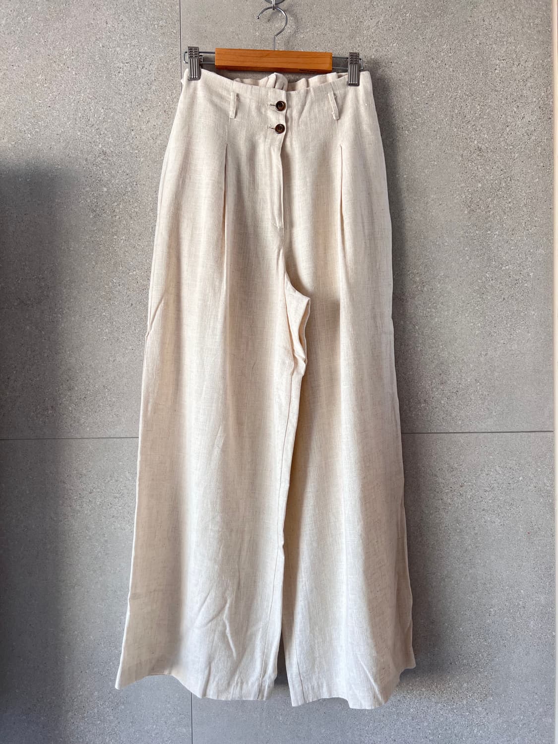 아이보리 린넨 와이드 팬츠 상품이미지1