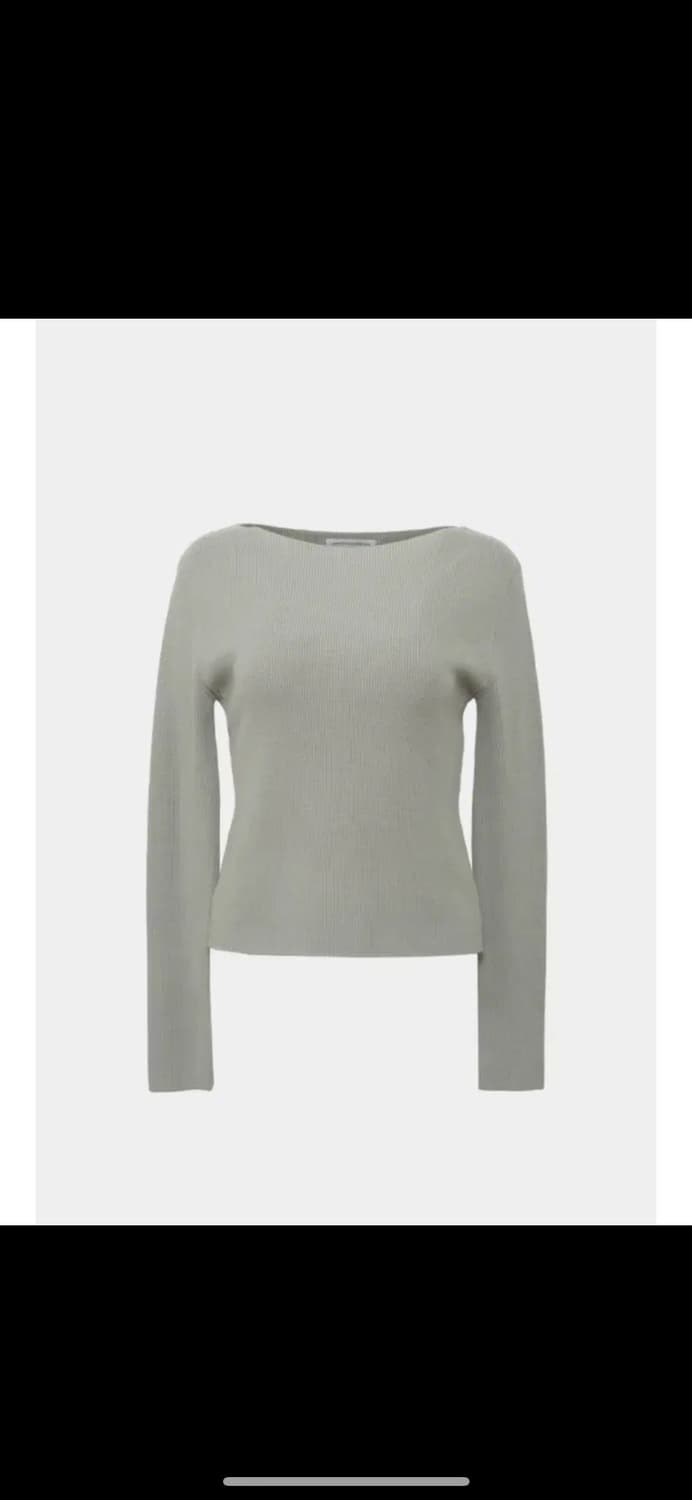 언더스탠딩 보트넥 입술넥 니트-민트 상품이미지1