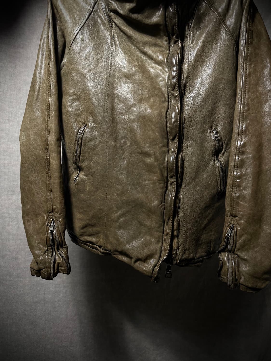 GIORGIO BRATO High Neck Leather Jacket 상품이미지4