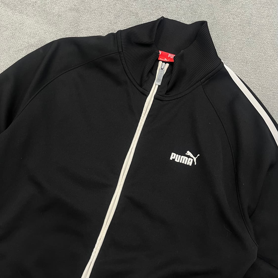 L 푸마 블랙 트랙 자켓 화이트 라인 상품이미지2