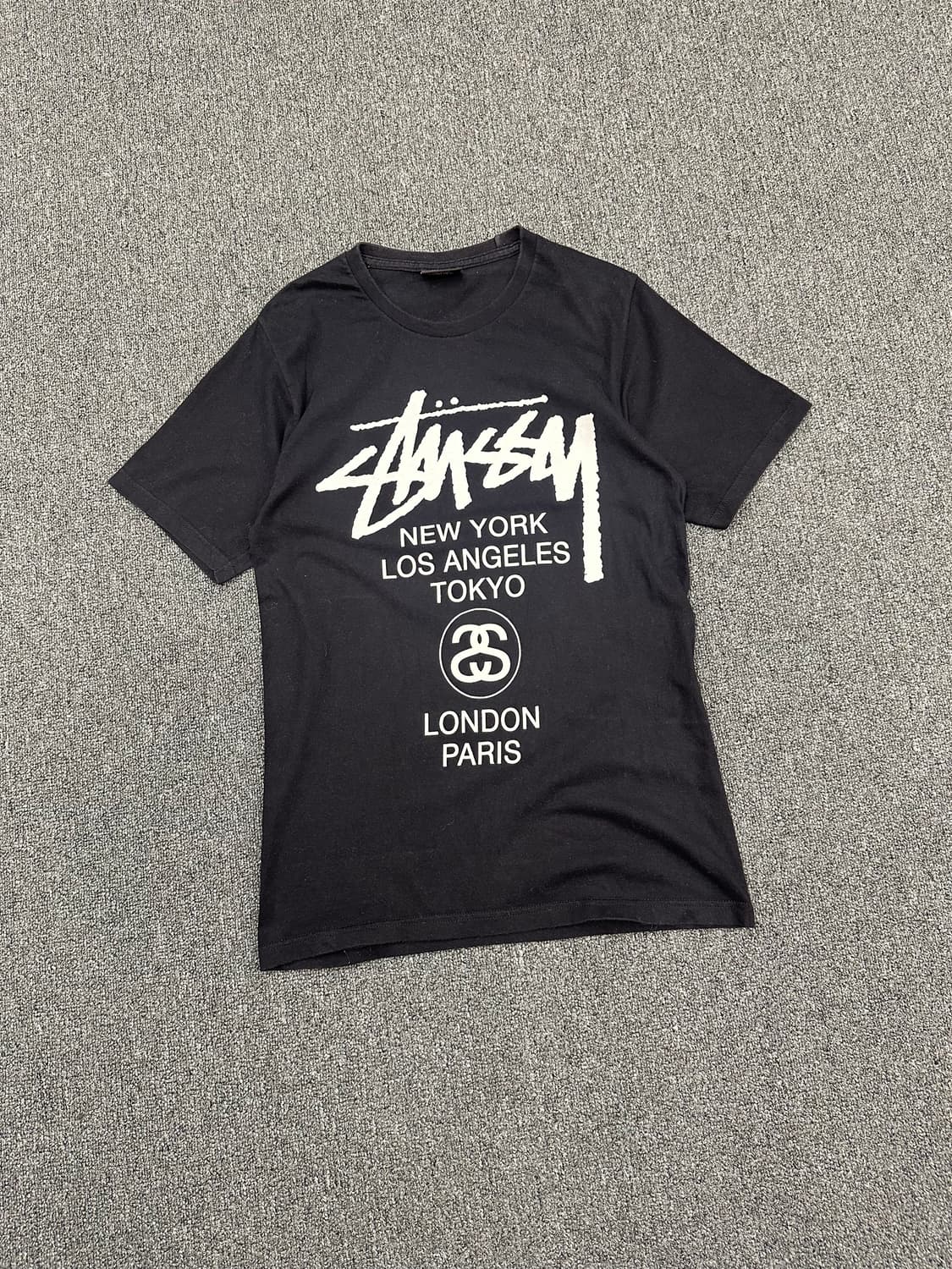 S)스투시 빈티지 월드투어 로고 반팔 상품이미지1
