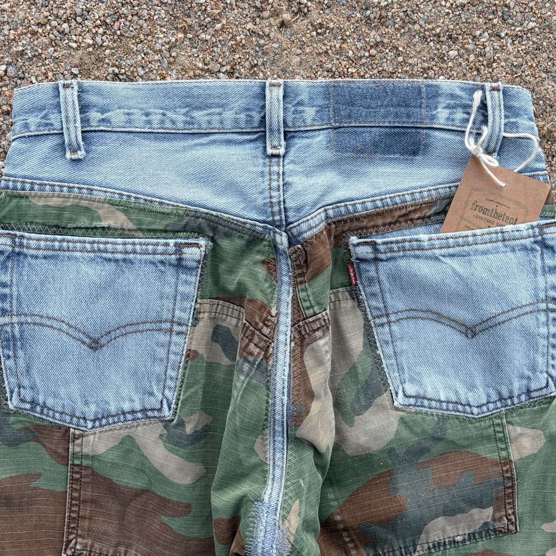 90s 리바이스 501 카모 리워크 데님 made in USA (31)  상품이미지4