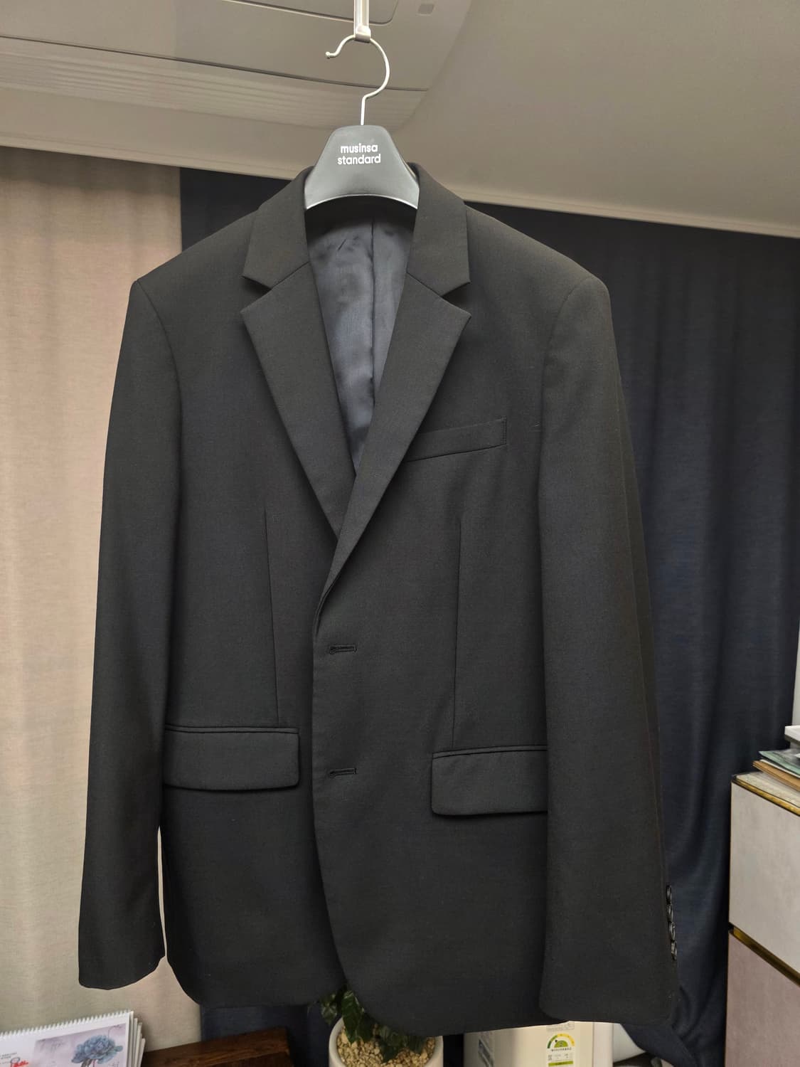 무신사스탠다드 / 울 블렌드 릴렉스드 베이식 블레이저 [블랙] / XL 상품이미지1