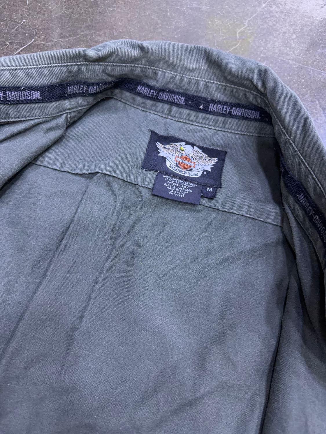 할리데이비슨 빈티지 OIL 프린팅 워크 민소매 셔츠 M 상품이미지9