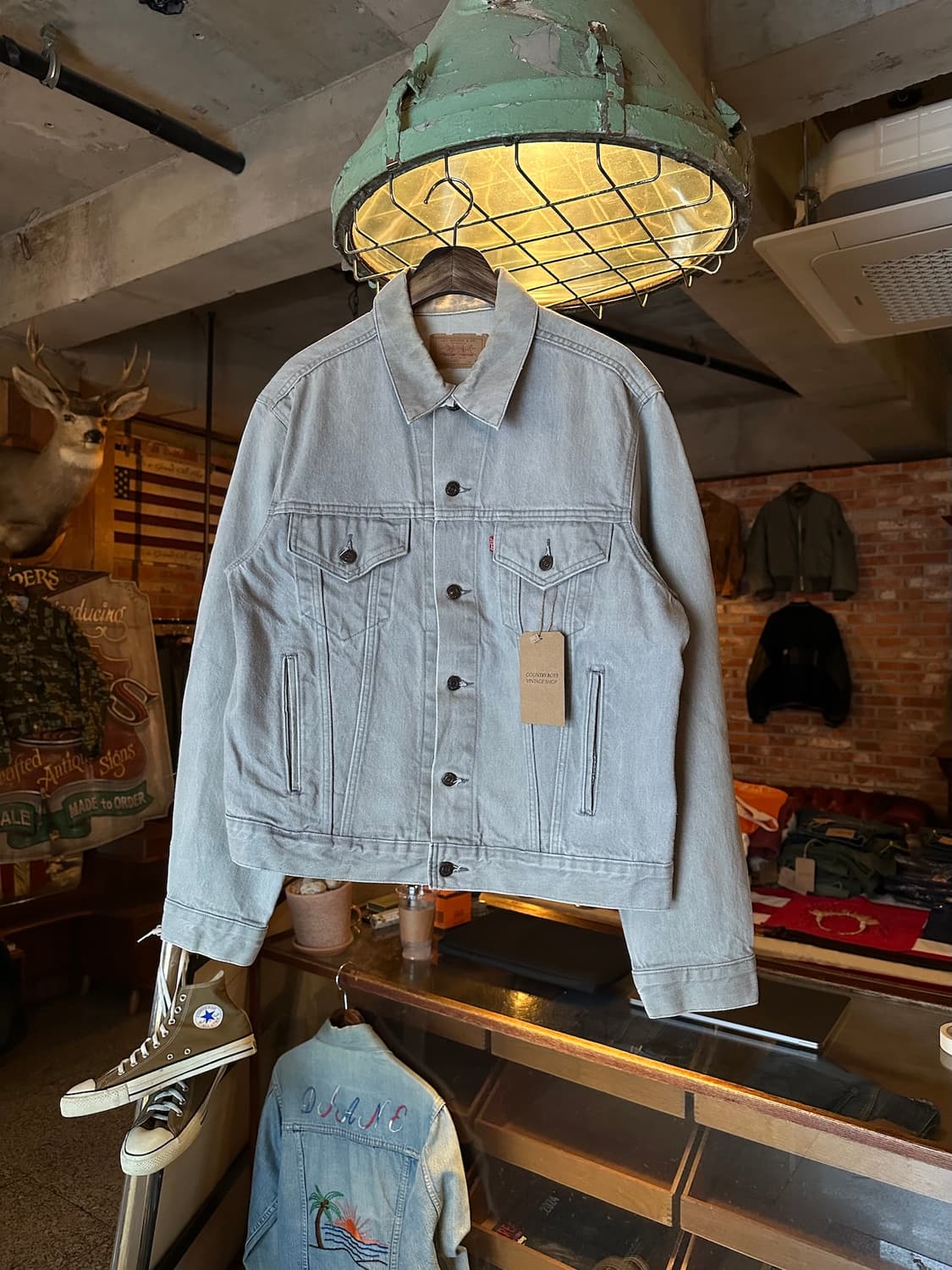 80s USA 빈티지 리바이스 3세대 그레이 데님 자켓 상품이미지1