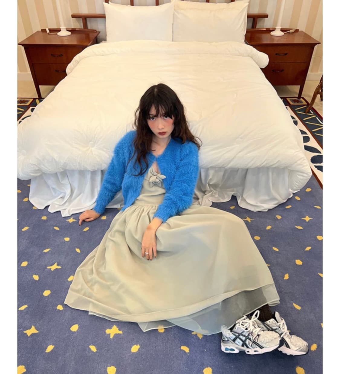 헤더먼트 테디 가디건 로얄 블루 상품이미지2