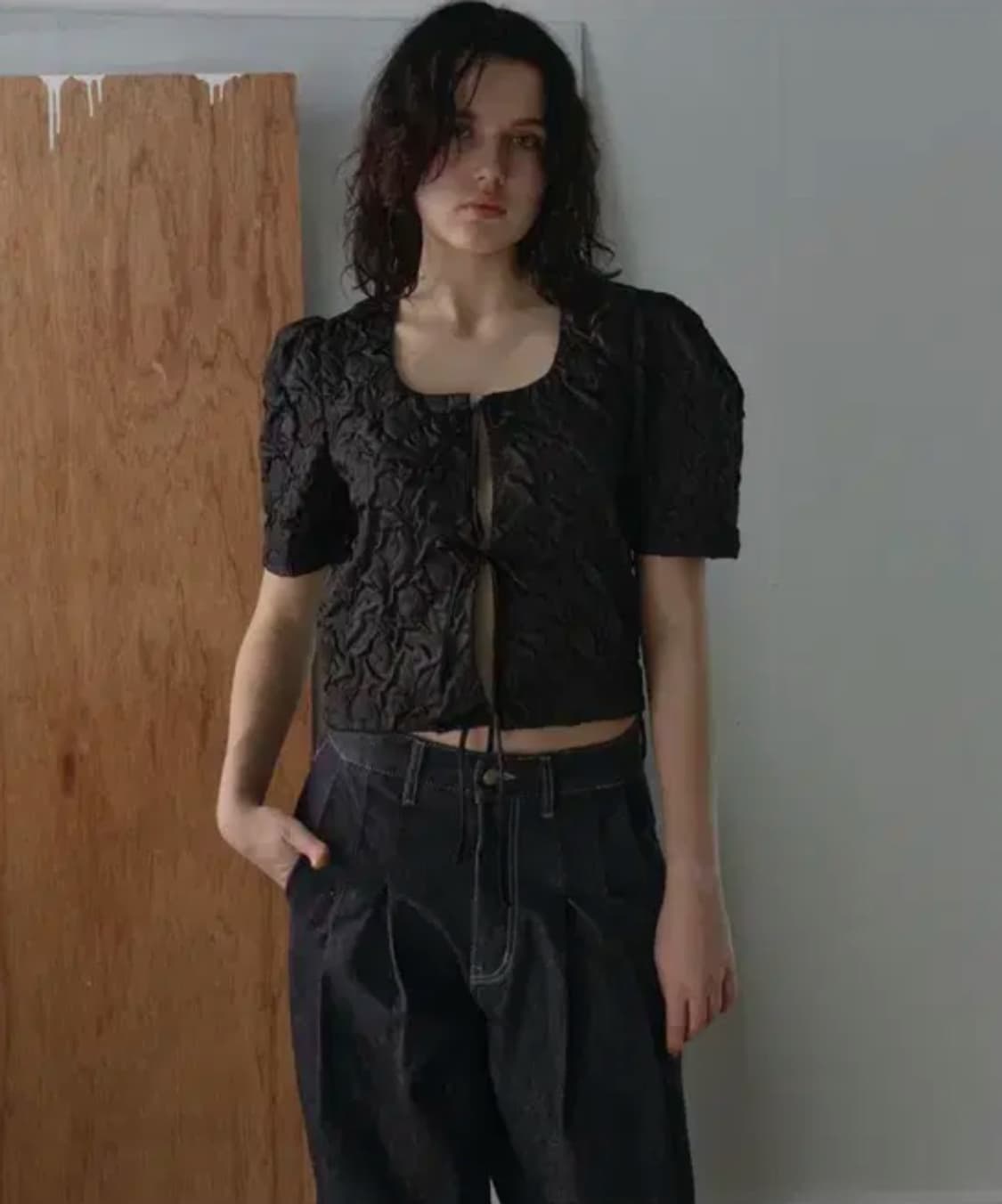 Aopt 아옵트 블라우스 블랙 상품이미지3