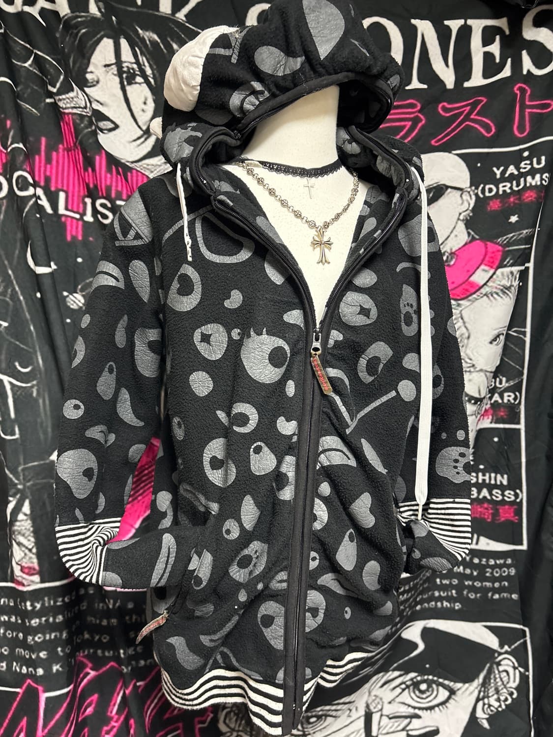 메르시보꾸 후드집업 캐릭터/갸루/y2k/펑크깔 상품이미지2