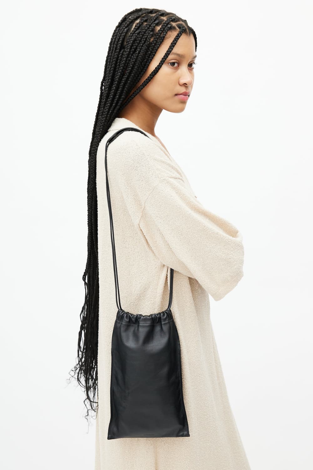 질샌더 드로스트링 레더 숄더백 하늘색 상품이미지9