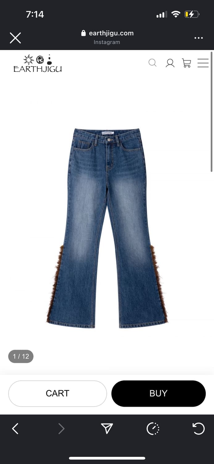 Earthjigu TASSEL BOOTCUT JEANS 사이즈 교환 상품이미지1