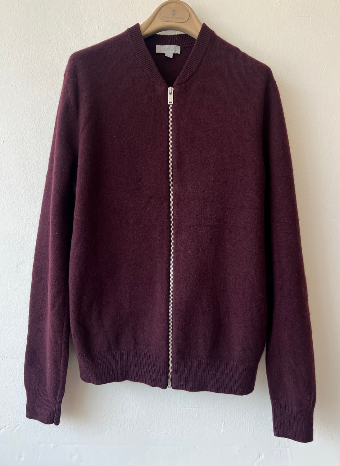 코스 COS 남성 버건디와인 니트집업점퍼  상품이미지1