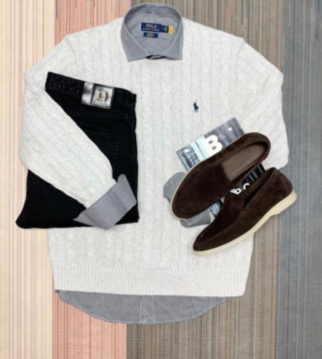 폴로 랄프로렌 꽈배기 니트 M (코튼 케이블 니트 스웨터) 상품이미지8